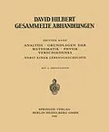 E-Book (pdf) Dritter Band: Analysis · Grundlagen der Mathematik · Physik Verschiedenes von David Hilbert