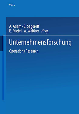 Kartonierter Einband Unternehmensforschung von A. Adam, S. Sagoroff, Eduard Ludwig STIEFEL