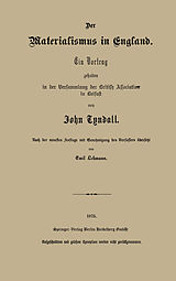 Kartonierter Einband Der Materialismus in England von John Tyndall