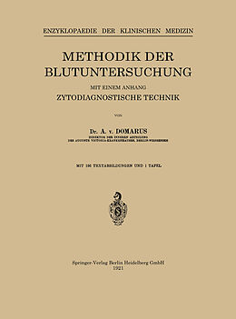 Kartonierter Einband Methodik der Blutuntersuchung von A. von Donarus, Leo Langenstein