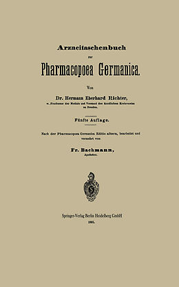 Kartonierter Einband Arzneitaschenbuch zur Pharmacopoea Germanica von Hermann Eberhard Richter, Fr Bachmann