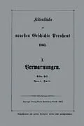 E-Book (pdf) Aktenstücke zur neuesten Geschichte Preußens 1863 von Verlag von Julius Springer, Berlin