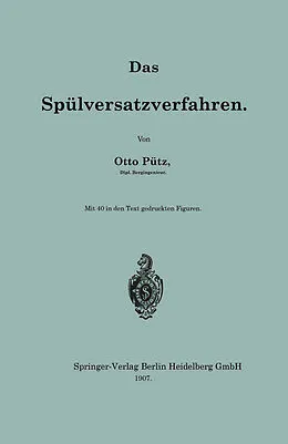 E-Book (pdf) Das Spülversatzverfahren von Otto Pütz