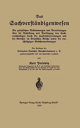 E-Book (pdf) Das Sachverständigenwesen von Kurt Perlewitz