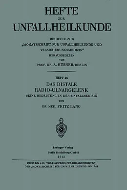 E-Book (pdf) Das Distale Radio-Ulnargelenk von Fritz Lang
