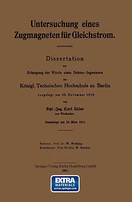 E-Book (pdf) Untersuchung eines Zugmagneten für Gleichstrom von Karl Euler