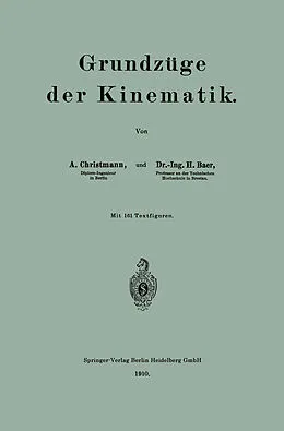E-Book (pdf) Grundzüge der Kinematik von Arthur Christmann, Herbert Baer