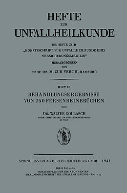 E-Book (pdf) Behandlungsergebnisse von 250 Fersenbeinbrüchen von Walter Gollasch