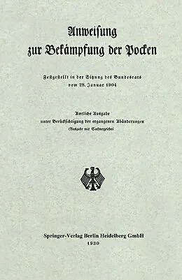 E-Book (pdf) Anweisung zur Bekämpfung der Pocken von Verlag von Julius Springer, Berlin