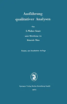 E-Book (pdf) Ausführung qualitativer Analysen von Siegfried Walter Souci, Heinrich Thies
