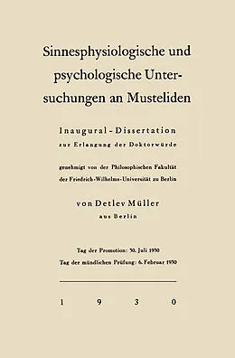 E-Book (pdf) Sinnesphysiologische und psychologische Untersuchungen an Musteliden von Detlev Müller-Using