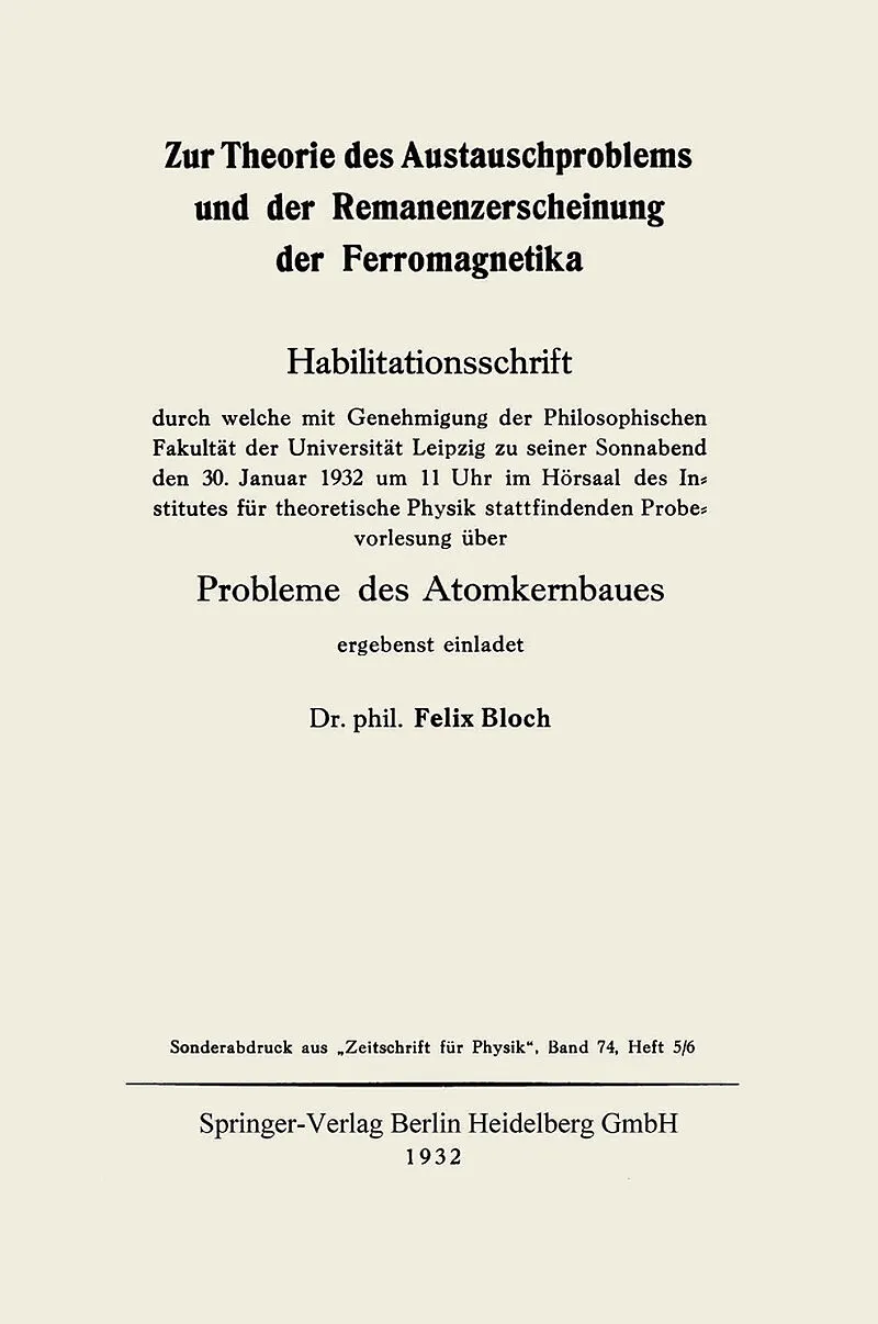 Zur Theorie des Austauschproblems und der Remanenzerscheinung der Ferromagnetika