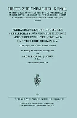 E-Book (pdf) Verhandlungen der Deutschen Gesellschaft für Unfallheilkunde Versicherungs-, Versorgungs- und Verkehrsmedizin E. V. von 