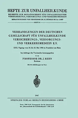 E-Book (pdf) Verhandlungen der Deutschen Gesellschaft für Unfallheilkunde Versicherungs-, Versorgungs- und Verkehrsmedizin e.V. von 