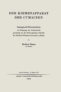 E-Book (pdf) Der Kiemenapparat der Cumaceen von Herbert Simon