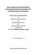 E-Book (pdf) Die Oberflächenaktivität des Harnes bei Physischer und Psychischer Alteration von Friedrich-Vincenz von Hahn