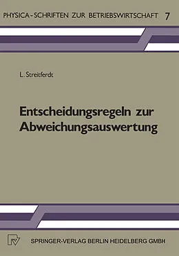 E-Book (pdf) Entscheidungsregeln zur Abweichungsauswertung von L. Streitferdt