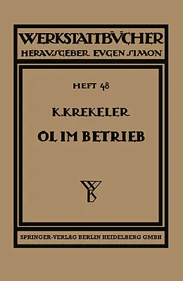 E-Book (pdf) Oel im Betrieb von Karl Krekeler