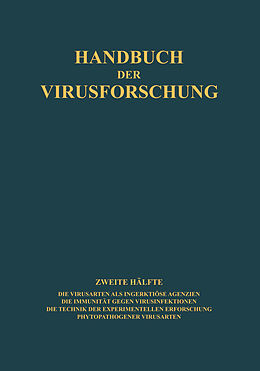 Kartonierter Einband Handbuch der Virusforschung von 