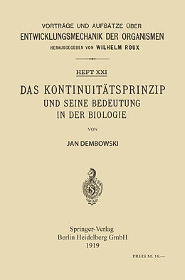 E-Book (pdf) Das Kontinuitätsprinzip und seine Bedeutung in der Biologie von Jan Dembowski