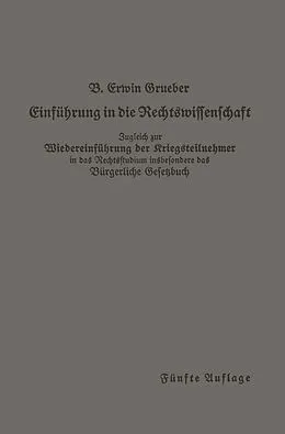E-Book (pdf) Einführung in die Rechtswissenschaft von Bernhard Erwin Grueber