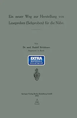E-Book (pdf) Ein neuer Weg zur Herstellung von Leseproben (Sehproben) für die Nähe von Rudolf Birkhäuser