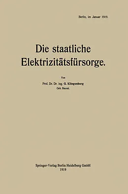 E-Book (pdf) Die staatliche Elektrizitätsfürsorge von Georg Klingenberg