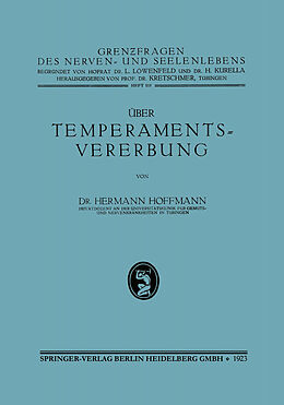 Kartonierter Einband Über Temperamentsvererbung von Hermann Hoffmann