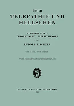 E-Book (pdf) Über Telepathie und Hellsehen von Rodulf Tischner