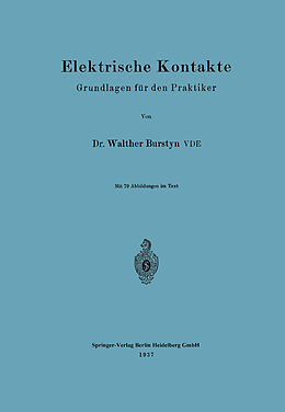 E-Book (pdf) Elektrische Kontakte von Walther Burstyn