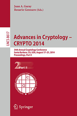 Kartonierter Einband Advances in Cryptology -- CRYPTO 2014 von 