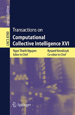 Kartonierter Einband Transactions on Computational Collective Intelligence XVI von 