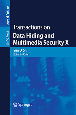 E-Book (pdf) Transactions on Data Hiding and Multimedia Security X von 
