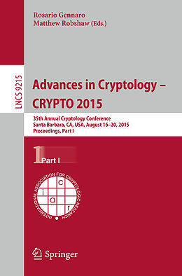 Kartonierter Einband Advances in Cryptology -- CRYPTO 2015 von 