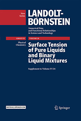 Fester Einband Surface Tension of Pure Liquids and Binary Liquid Mixtures von Ch. Wohlfarth