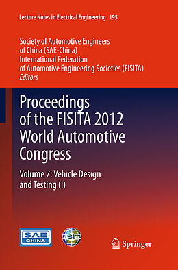 Couverture cartonnée Proceedings of the FISITA 2012 World Automotive Congress de 