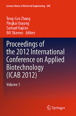 Couverture cartonnée Proceedings of the 2012 International Conference on Applied Biotechnology (ICAB 2012) de 