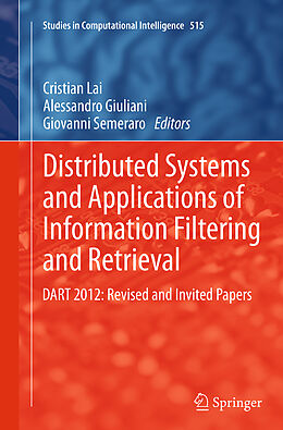 Couverture cartonnée Distributed Systems and Applications of Information Filtering and Retrieval de 