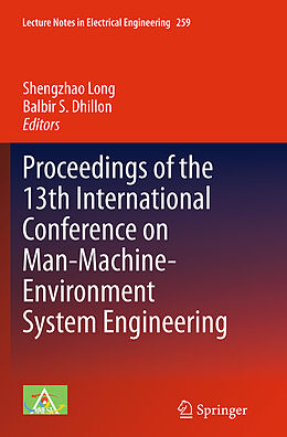 Couverture cartonnée Proceedings of the 13th International Conference on Man-Machine-Environment System Engineering de 
