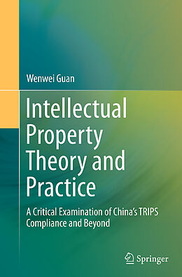 Couverture cartonnée Intellectual Property Theory and Practice de Wenwei Guan