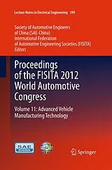 Kartonierter Einband Proceedings of the FISITA 2012 World Automotive Congress von 