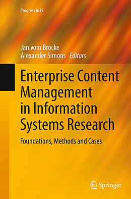 Couverture cartonnée Enterprise Content Management in Information Systems Research de 