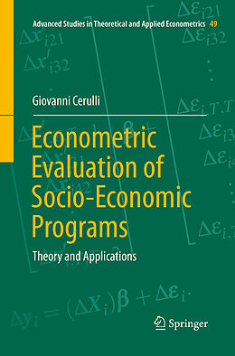 Couverture cartonnée Econometric Evaluation of Socio-Economic Programs de Giovanni Cerulli