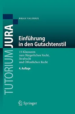 E-Book (pdf) Einführung in den Gutachtenstil von Brian Valerius