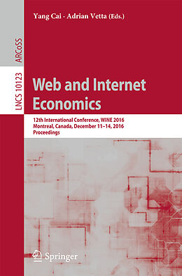 E-Book (pdf) Web and Internet Economics von 