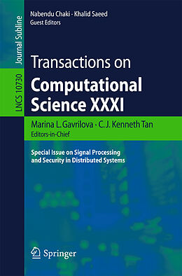 Kartonierter Einband Transactions on Computational Science XXXI von 