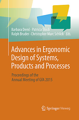 Kartonierter Einband Advances in Ergonomic Design of Systems, Products and Processes von 