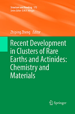 Couverture cartonnée Recent Development in Clusters of Rare Earths and Actinides: Chemistry and Materials de 