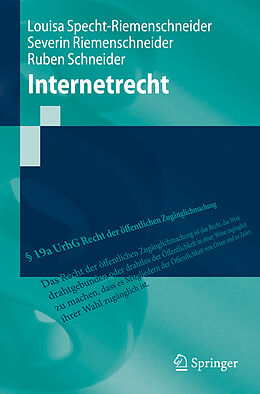 Kartonierter Einband Internetrecht von Louisa Specht-Riemenschneider, Severin Riemenschneider, Ruben Schneider