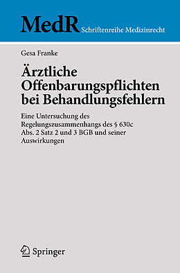 E-Book (pdf) Ärztliche Offenbarungspflichten bei Behandlungsfehlern von Gesa Franke